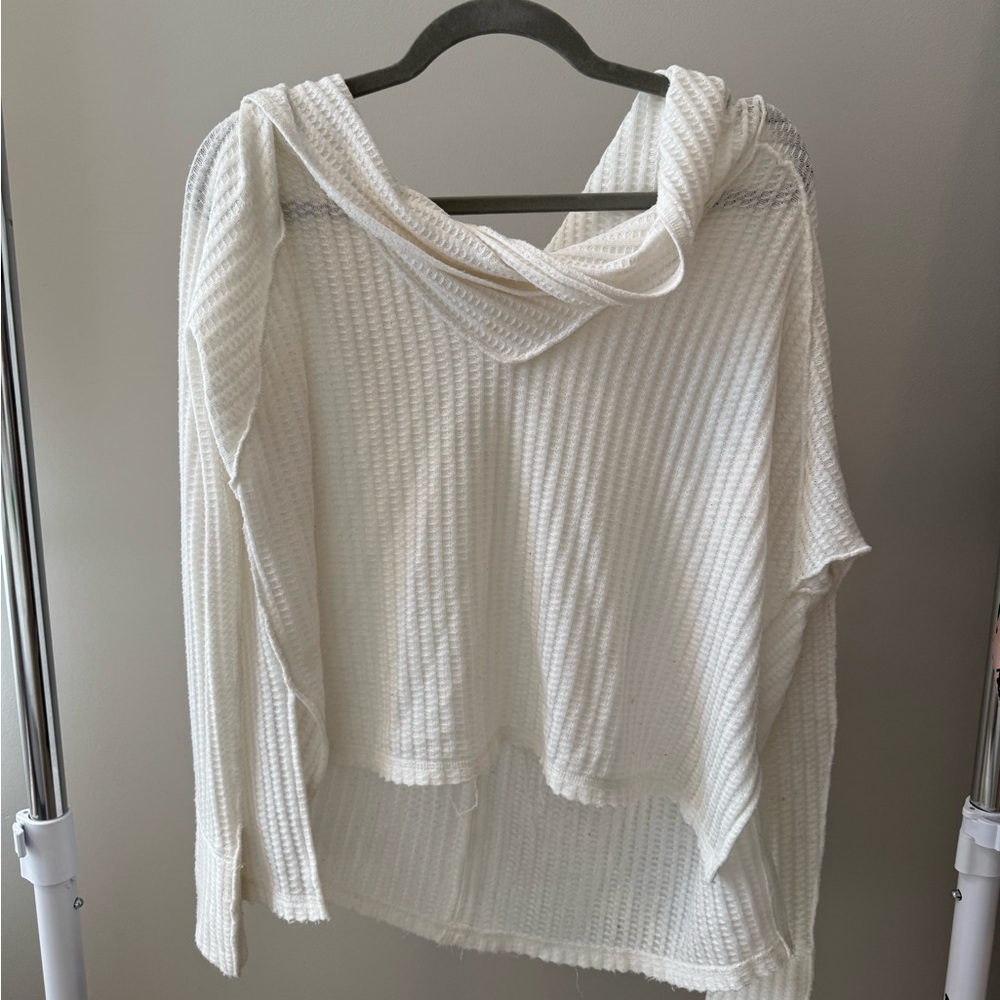 We The Free Cream Cowl Neck Top